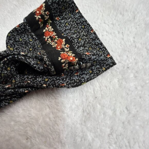 Vtg Marsha Brander Componix Women's Button Down Top 10 Long Sleeve Floral Black - Picture 9 of 12